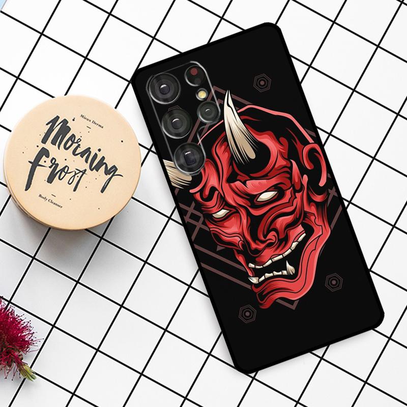 Samurai Oni Mask Case For Samsung Galaxy S24 FE S21 S22 S23 S25 Ultra S9 S10 Plus S20 FE S25 FE Phone Cover