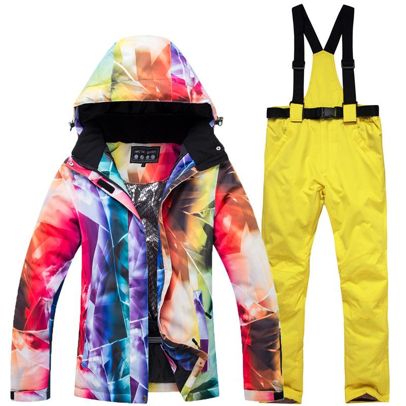 Winter Outdoor Ski Suit, Women's Thermal Snowboard and Snowboard Ski Pants Suit.