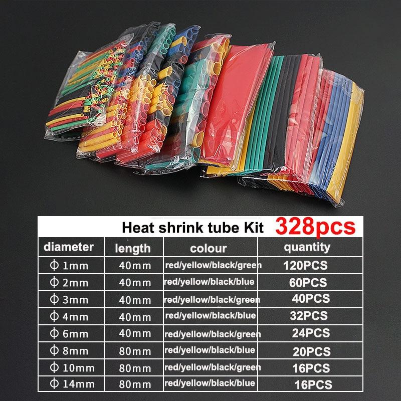 

280-560PCS Термозбіжна трубка Термостійка трубка Термозбіжна для кабелів Термозбіжна упаковка DIY Electronic Kit 2:1 328pcs-without box