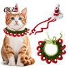 Handmade Pet Holiday Costume Christmas Cat Costume, Knitted Bandana Pom-pom Hat, Cute Festive Lightweight Hat Kitten Outfit for Party Winter