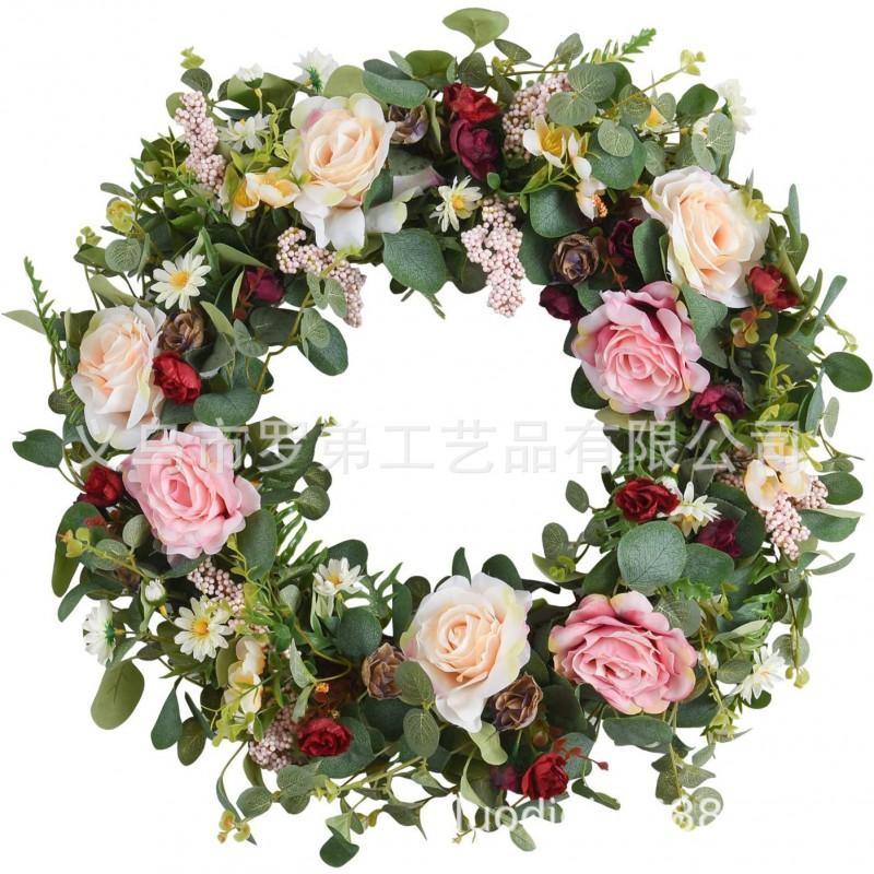Artificial Flower Wreath Easter Valentines Day Decor Hotel Restaurant Door Hanging Decoration
