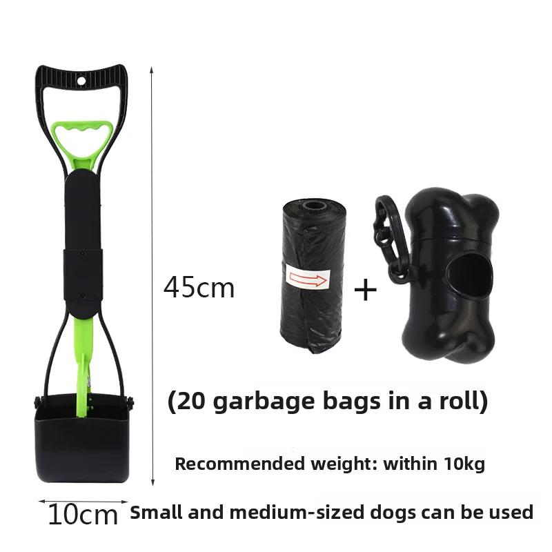 Long Handle Jaw Clamp Poop Scooper Heavy Duty Pet Waste Grabber Foldable Portable for Dogs Puppies Cats No Bend Tool