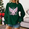 Women's Casual Long Sleeve Printed Pullover Sweatshirt Loose Fit Round Neck Top for Everyday Wear