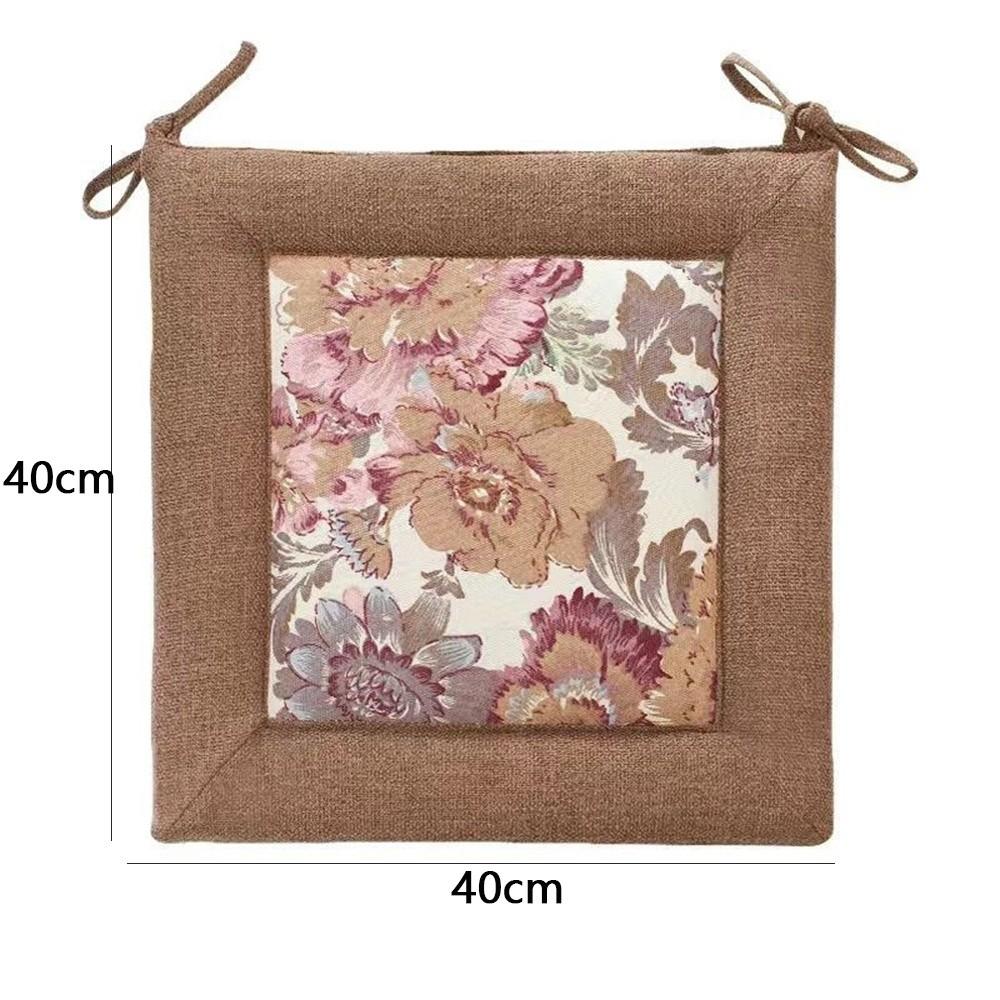 New Removable Linen Chair Cushion Thickened Washable Chair Cushion Breathable Soft Seat Cushion