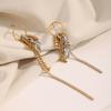 Sparkling Tassels Drop Earrings With Cubic Zirconia Stones Sturdy Allergy Resistant For Women