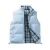 Trendy Plaid Stand-up Collar Vest 2025 Autumn New Korean Version Casual Loose and Versatile Sleeveless Two-sided Coat Men