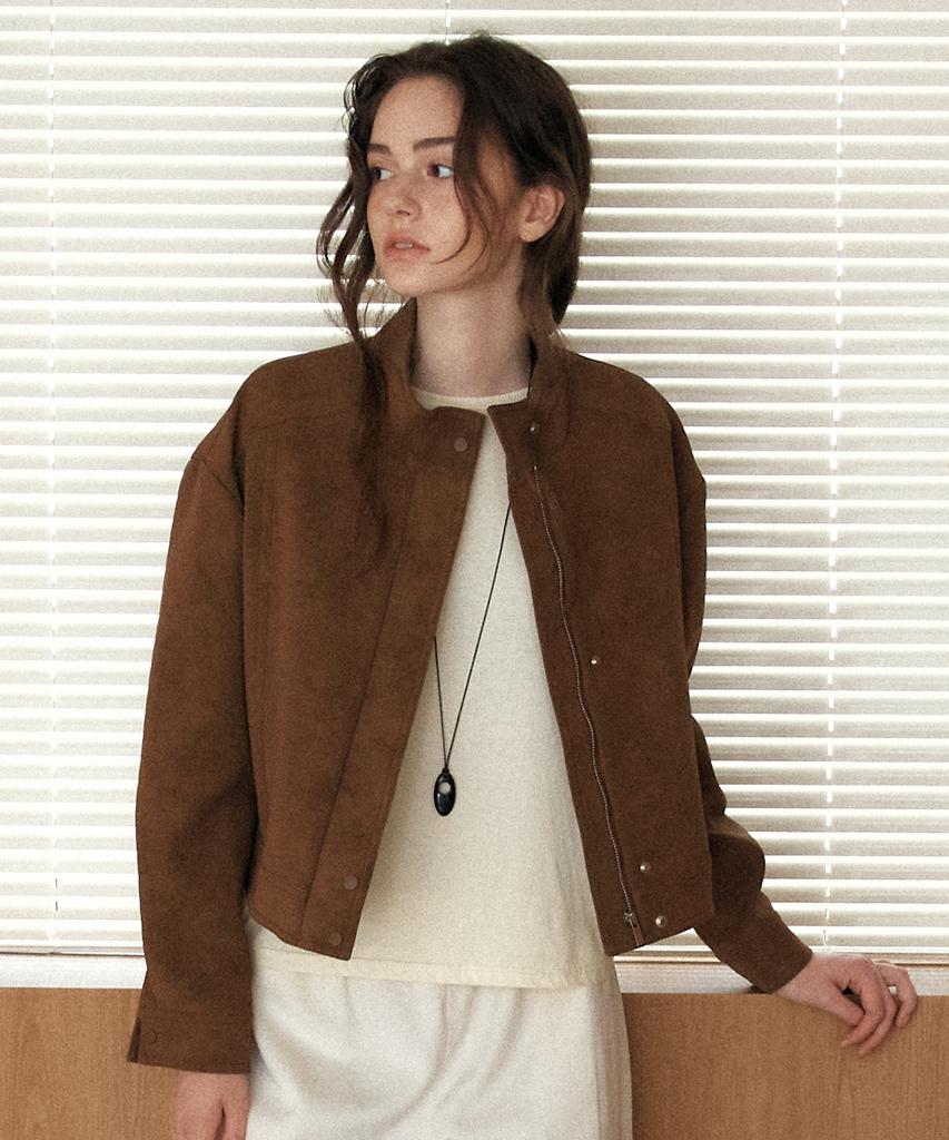 Yuppe Suede Blouson Jacket_Brown