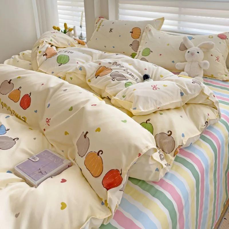 Summer Bedding Set Ins Twin Queen Duvet Cover Flat Sheet Pillowcase No Filler Girl Boys Hotel Home Bed Linens