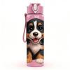 1PC Bernese Mountain Dog Pet Print 750ml Color Plastic Sports Water Bottle Leakproof Flip Straw Lid Suitable for Sports Office Home Use