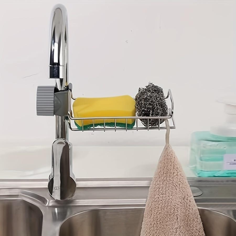 Küchenspüle Abflusskorb Höhenverstellbar Flexibler Wasserhahnhalter Schwammaufbewahrung Seifenschale Organizer Badezimmer Küchenzubehör