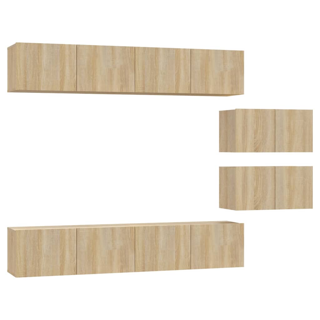 vidaXL 6-tlg. TV-Schrank-Set Sonoma-Eiche Holzwerkstoff