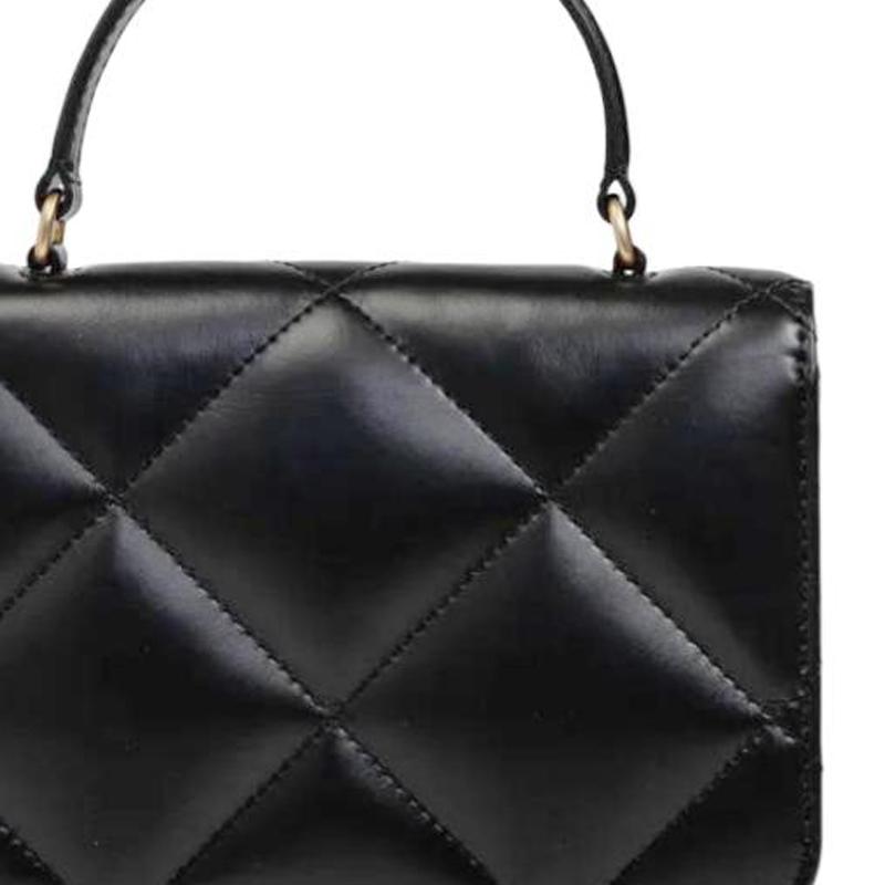 Tory Burch Kira Diamond Quilted Chain Shoulder Bag Magnetic Closure Leather Mini Crossbody Handbag Women Handbags Black 158326-001