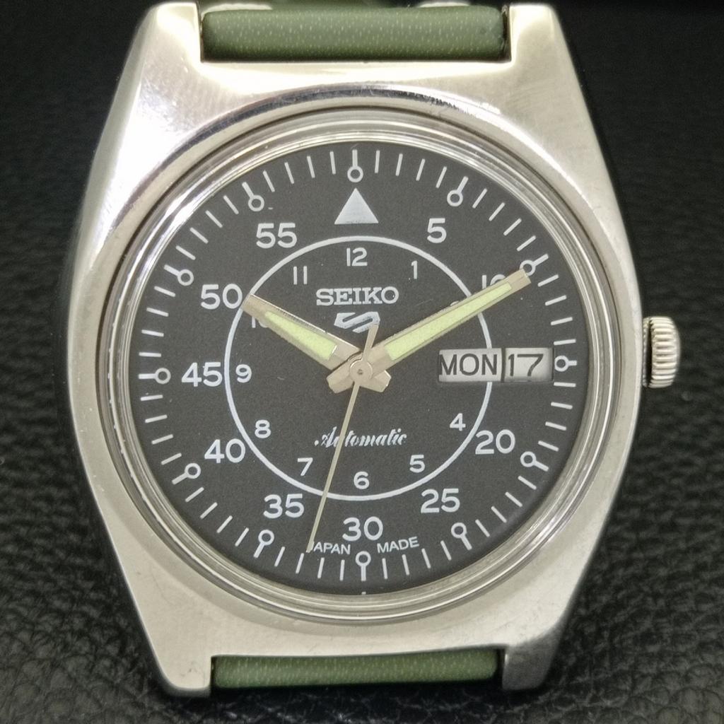 SEIKO 5 AUTOMATIC 6309A JAPAN MENS VINTAGE BLACK COLOR DIAL WATCH a701496-5 R206b-a701496