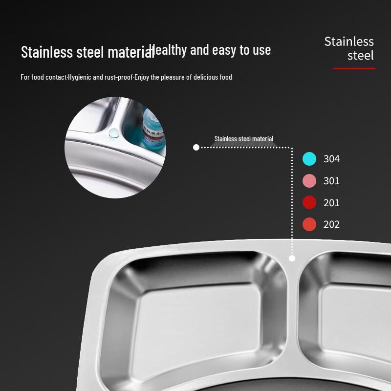 Stainless Steel 3-Compartment Deep Meal Tray