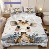 Giraffe Pattern Bedding Quilt Set Quilt Cover Pillowcase Home Decoration Birthday Gift (1 * duvet cover + 2 * pillowcase, without core)