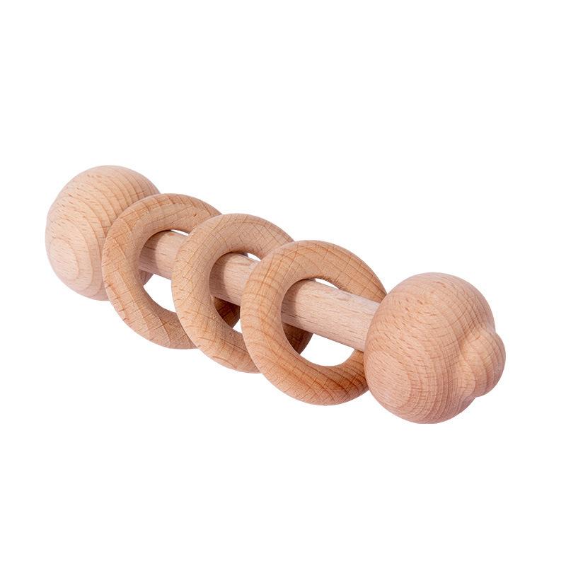 Newborn Baby Toys Hundred Days Wooden Gift Box For Children, Full Moon Baby Soothes Bear, Rattles, Grinds Teeth And Bites