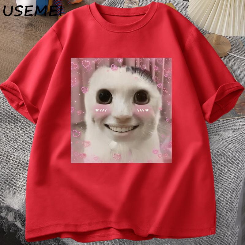 Goofy Ahh Cat T Shirt Meme Dank Cursed Weirdcore Cringey TShirts Unisex Women I Got Too Silly Tshirt Huh Cat Memebn Crying Cat XL