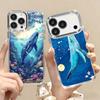 For iPhone 17 Pro Max Case Blue Giant Whale Ocean Pattern Soft Silicone Cover For Funda iPhone 16 Pro Max 15 14 13 12 11 17 Air