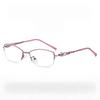 New red and gold half-frame reading glasses high definition anti-blue light women's fashion elegant age-reducing young advanced glasses