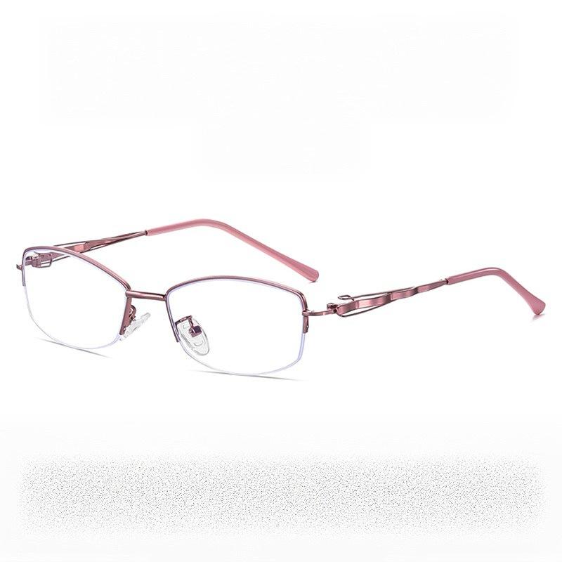 New red and gold half-frame reading glasses high definition anti-blue light women's fashion elegant age-reducing young advanced glasses