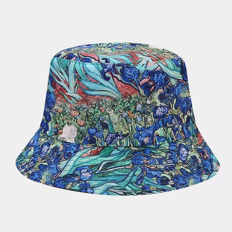 Bucket Hat Women Men Spring Summer Hats For Women Printed Fisherman Cap Double Sided Outdoor Sunscreen Sun Hat Foldable Bob New