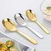Zhishi 304 Stainless Steel Golden Flat Bottom Spoons