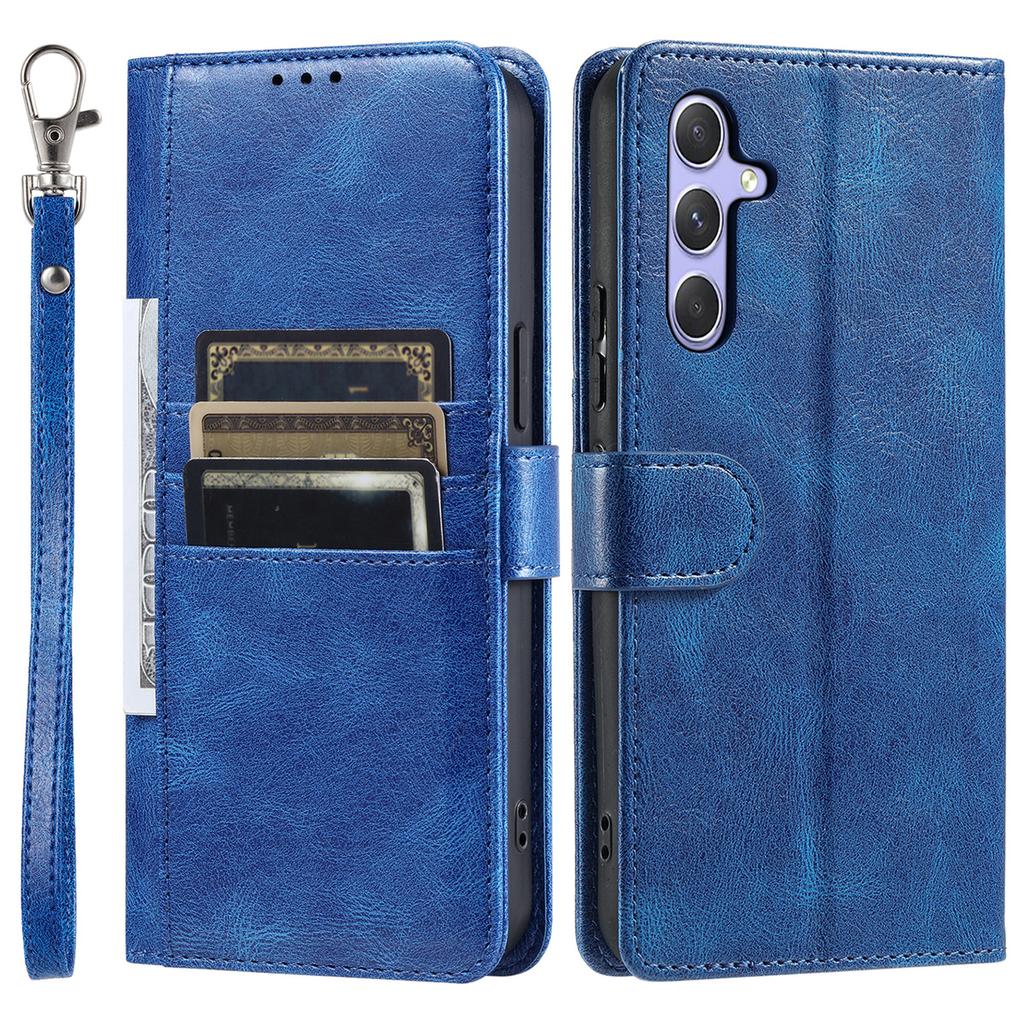 013 Style For Samsung Galaxy A36 5G Case PU Leather Anti-Fall Phone Cover with 6 Card Slots