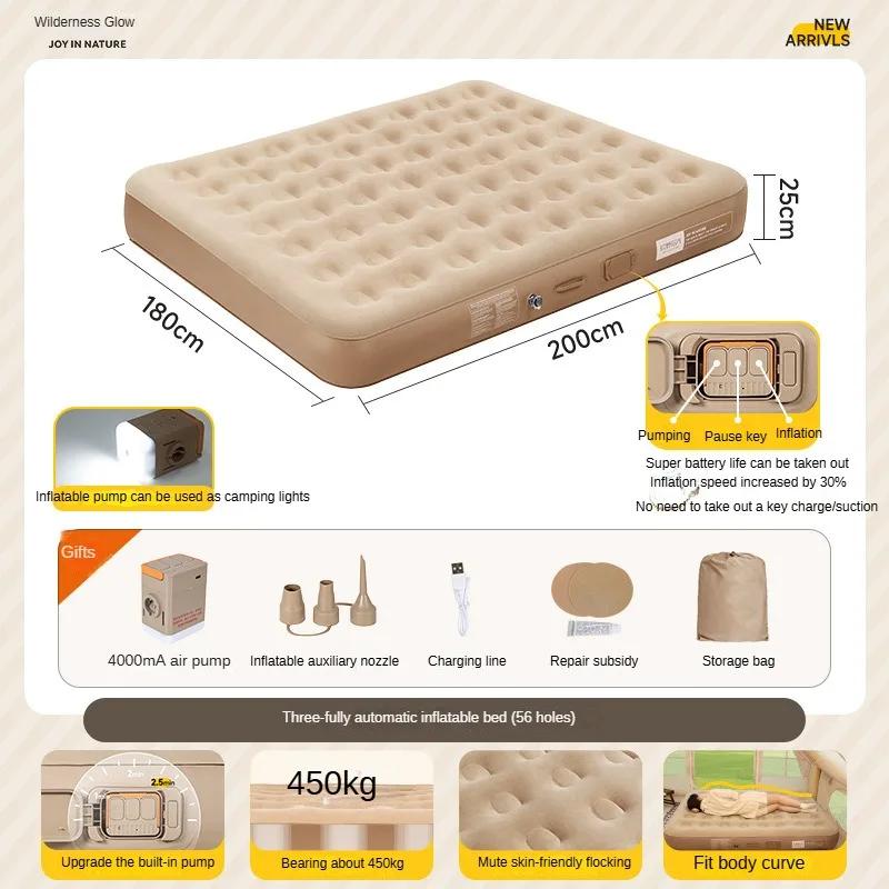 Glamping Mats Enlarged Outdoor Inflatable Mattress Interior Air Mattress Portable Floor Inflatable Mattres with Air Pump