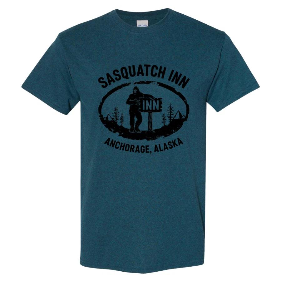 Sasquatch Inn Anchorage Alaska T Shirt Vintage Bigfoot Forest Lodge Graphic XXXL