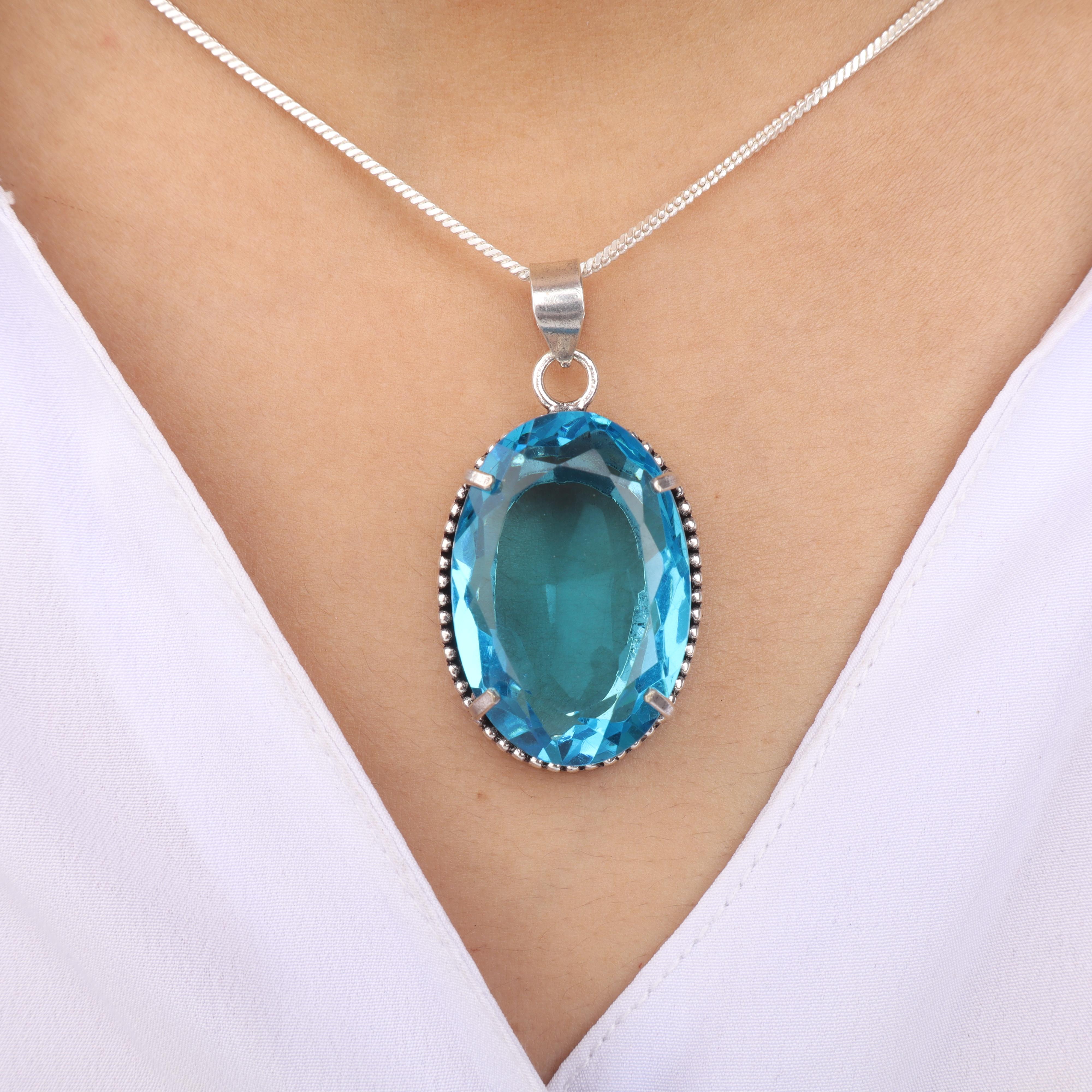 

Tanzanite Gemstone Silver Pendant 1.75 , 925 Sterling Silver Jewelry, Partywear Pendant For Her, Anniversary Gift For Wife PP-63-10