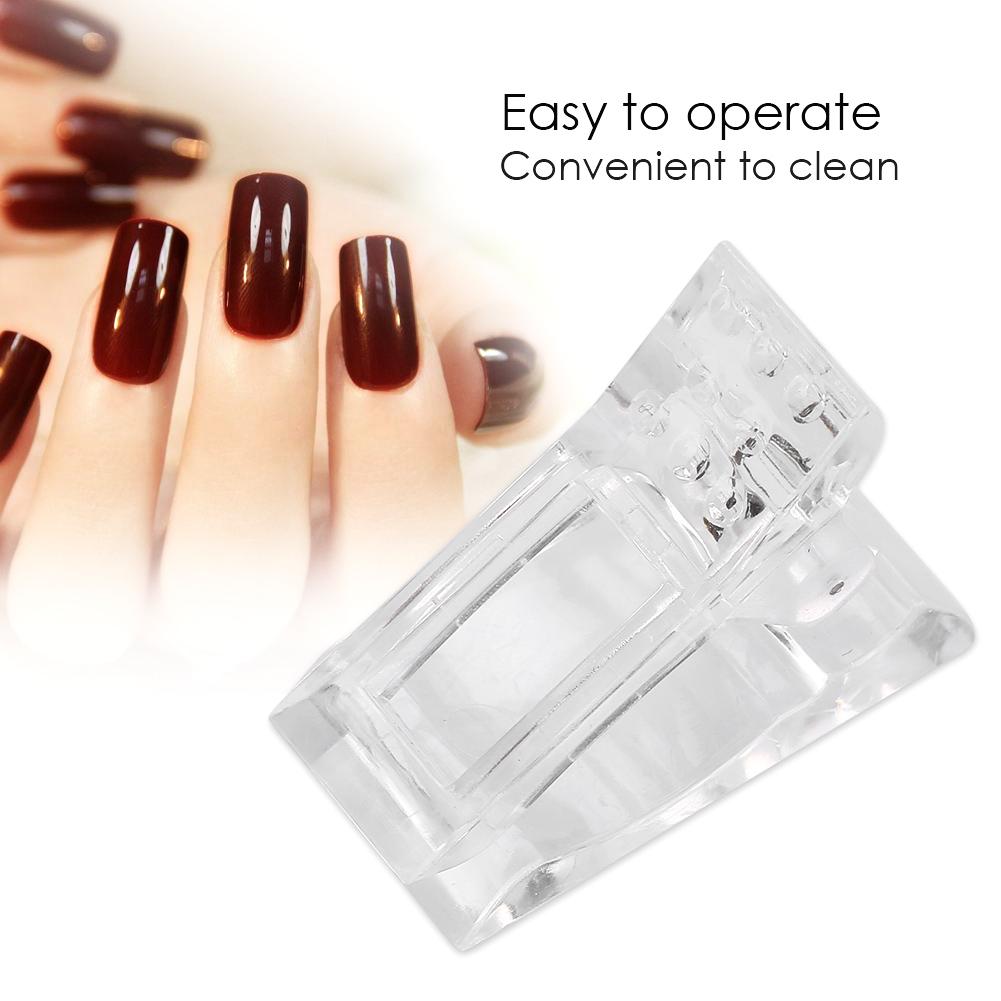 10pcs / Set Transparent Nail Tips Clips Poly Gel Quick Building Mold Clips Nail Gel Accessories