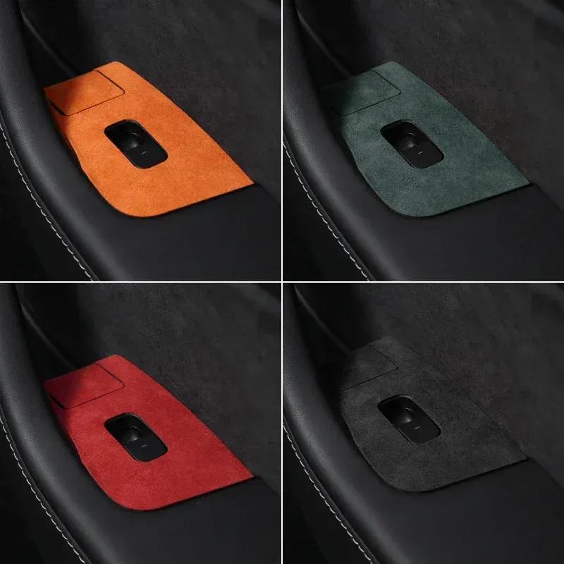 Betterhumz for Tesla Model 3 Model Y Door Lock Button Trim Sticker Car Window Control Panel Sticker Decals Interior Accessories