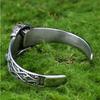 Norse Mythology Viking Thor Hammer Stainless Steel Men's C-shaped Open Bracelet