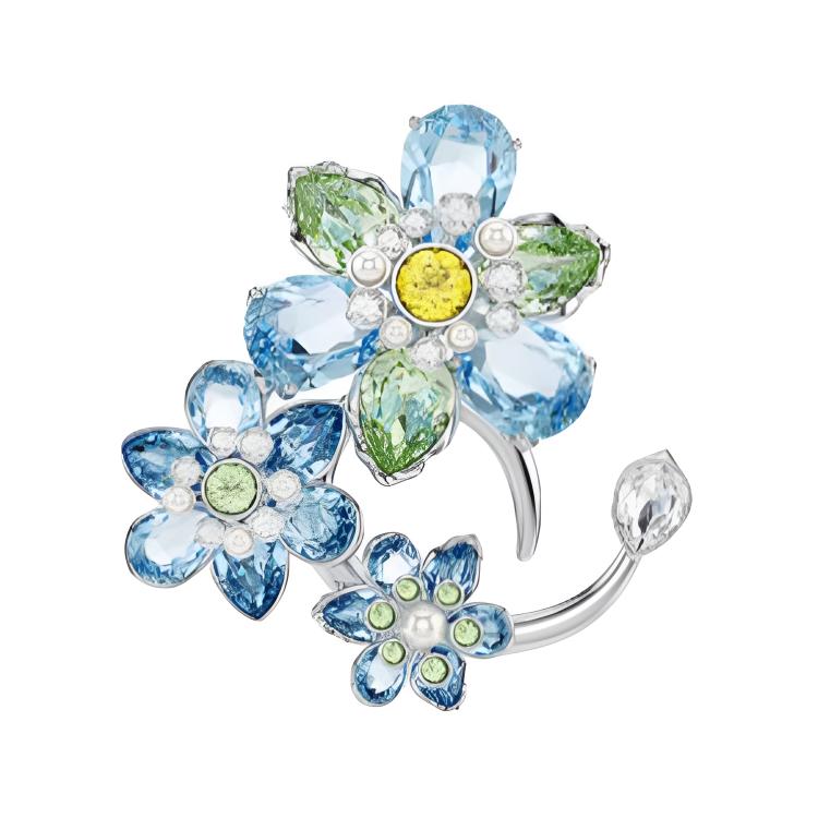 Swarovski Elegant Waterproof Crystal Brooch Unisex accessories Blue 5722097 F,Blue