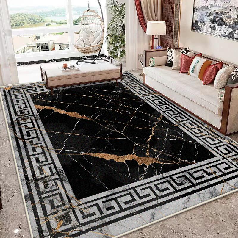 Nordic Marble Style Carpet for Living Room Light Luxury Decoration Sofa Easy Clean Soft Rug Bedroom Bedside Fluffy Non-slip Mat