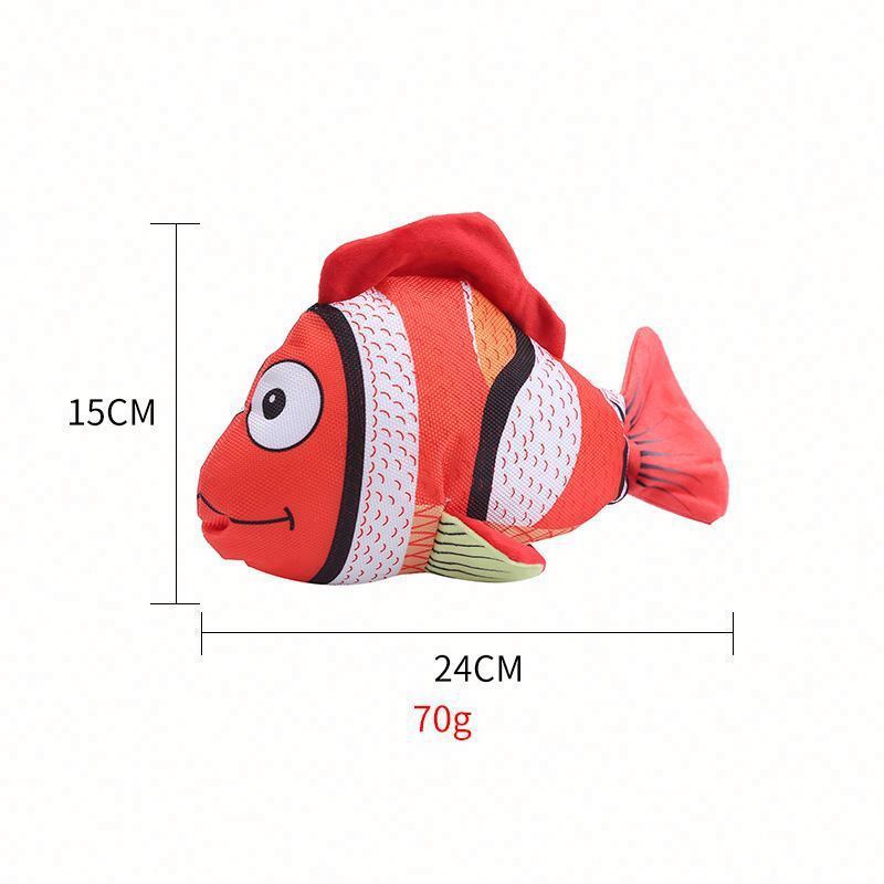 Factory Direct Sales Luxury Plush Pet Fish Shape Toys High Quality Teeth Cleaning Washable Chew Toy красный