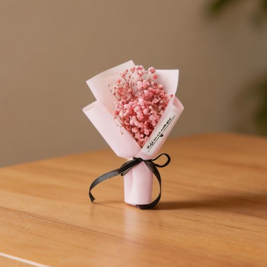 Yousheng Mini Dried Flower Baby's Breath Bouquet Aromatherapy Soap Rose Flower Arrangement Scented Gift for Women Car Interior Decor
