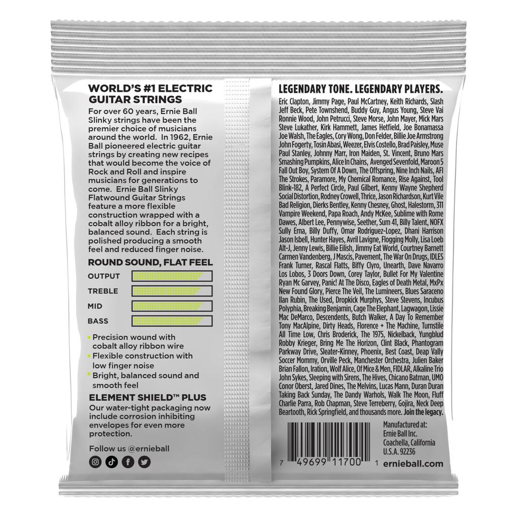 Flatwound Electric Guitar Strings Ernie Ball 2591 (10-46) Regular Slinky