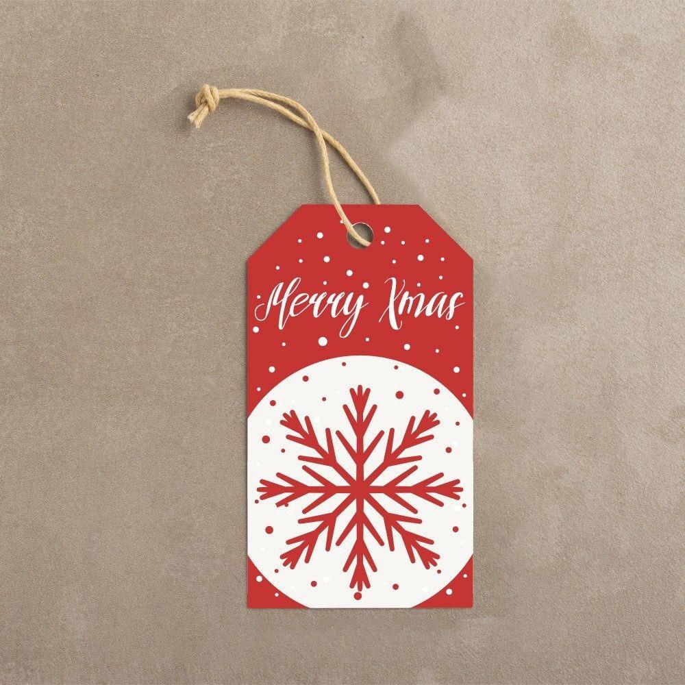 50Pcs Cartoon Pattern Christmas Gift Tag Color Printed DIY Gift Wrapping Label  Holiday