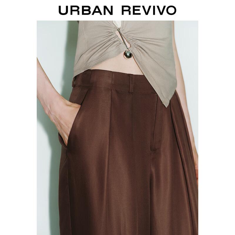 UR Women's Double Pleated Wide-Leg Trousers