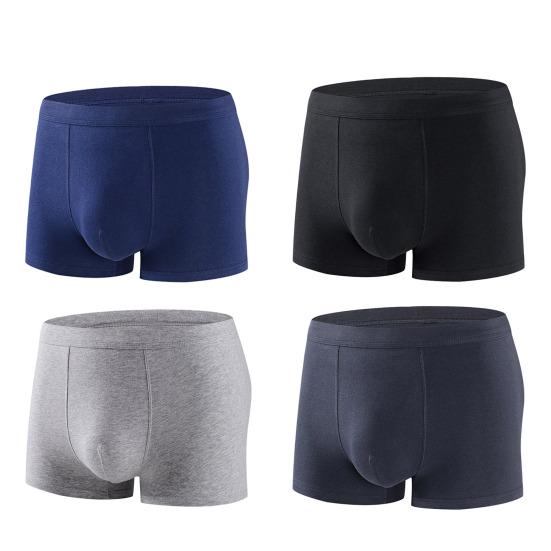 Boxerunterwäsche für Herren, mittelhoher Schnitt, elastischer Bund, U-konvexe Shorts, Höschen, einfarbig, atmungsaktiv, glatte Linien, schnelltrocknende Unterwäsche