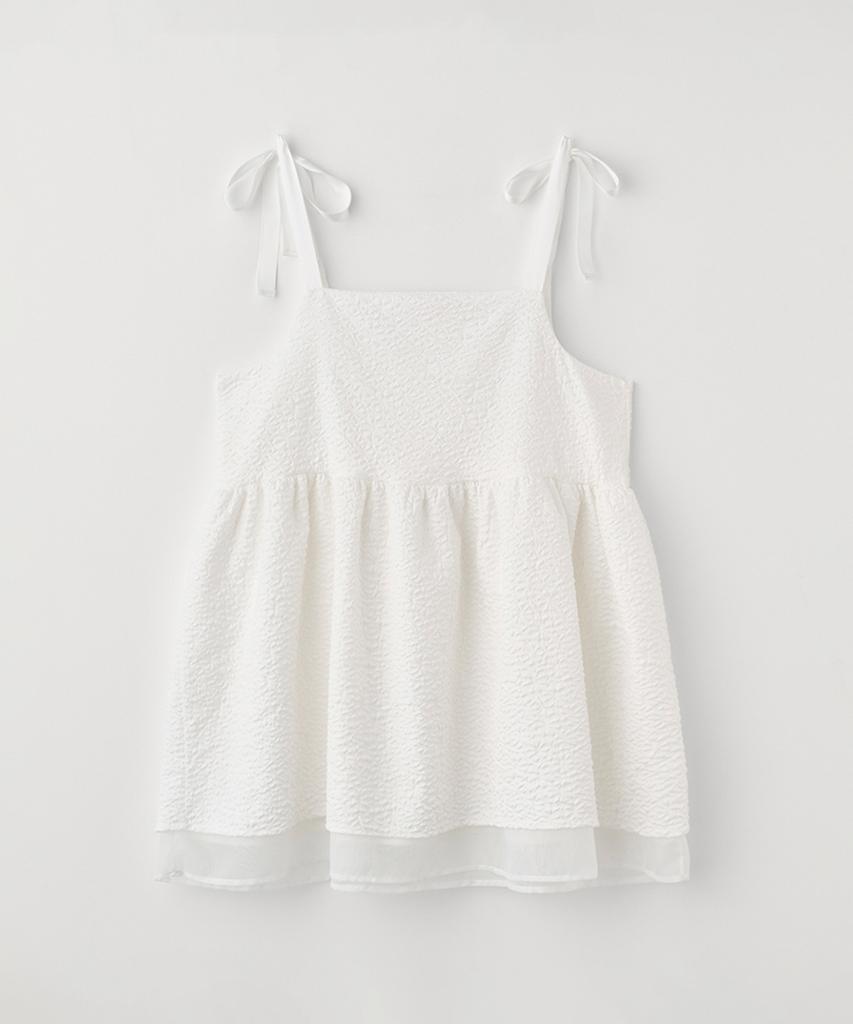 Selliteiljeu Flower Embo Bustier Dress_Ivory