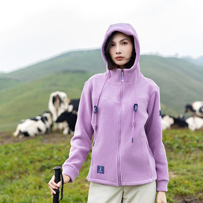 Women's Plus Size Polar Fleece Jacket - Autumn/Winter New Arrival, Anti-Static, Velvet Running, Thousand Island Style