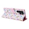 Luxury 3D Gilded Flowers Printed Case Cover for iPhone 14 13 12 11 Pro Max Samsung Galaxy S23 S22 S21 S20 A13 A23 A33 A53 A73 RFID Blocking Wallet Bag