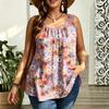 Summer retro plus size flower sleeveless vest fashionable comfortable soft breathable casual versatile women's vest