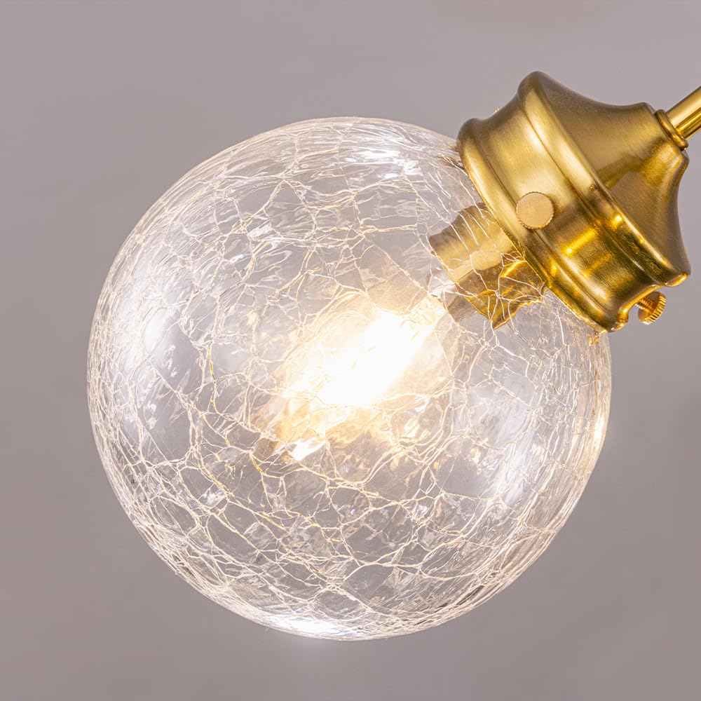 Chende Ceiling Light with Cracked Scandinavian Classic for Living Dining Antique Lighting Fixture 5-Light Glass, Style, LED, Brass, Retro, Bedroom,