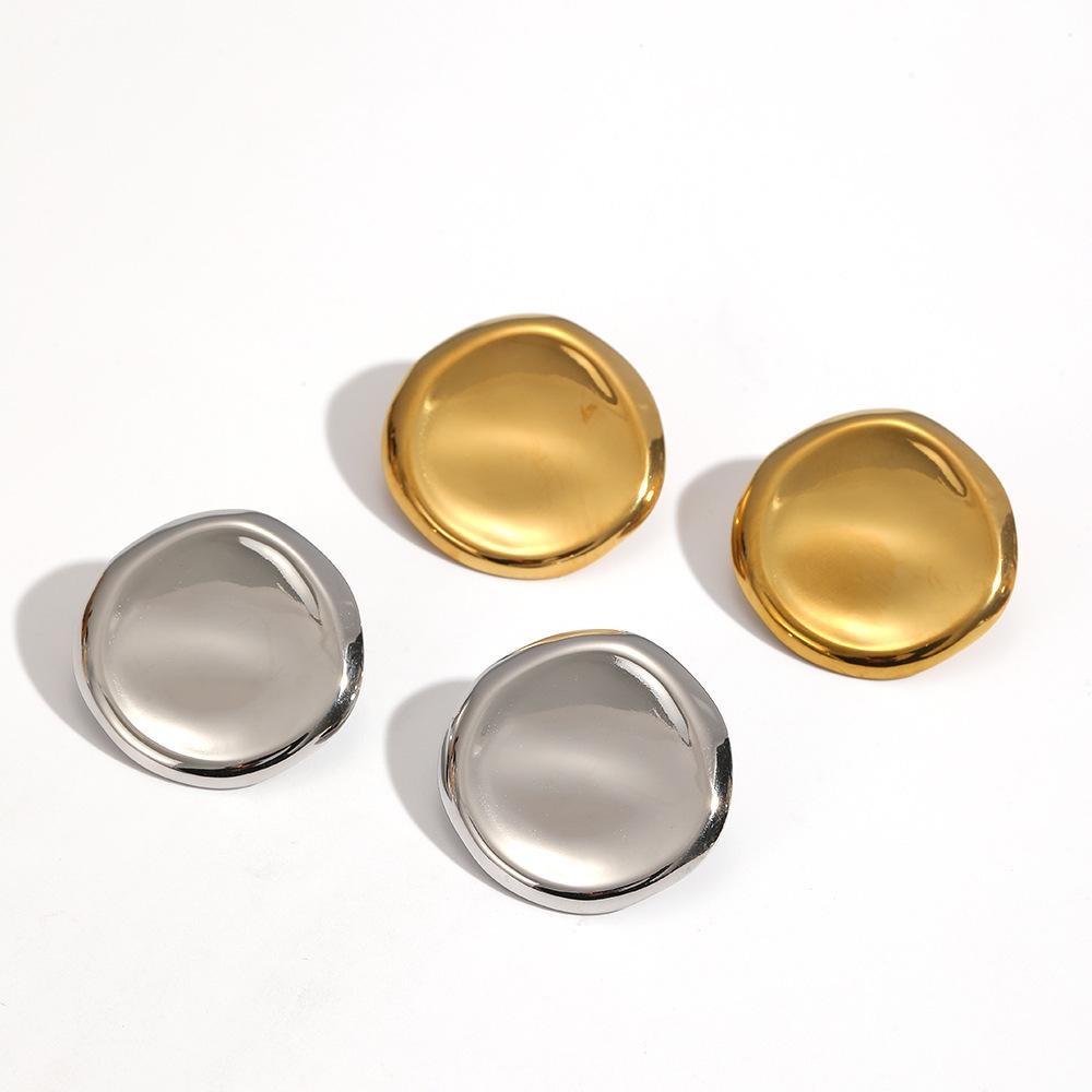 Stainless Steel Minimalist Oval PVD Plated Gold Mixed Color Ear Stud Women's Daily Waterproof Jewelry Accessorie Earrings