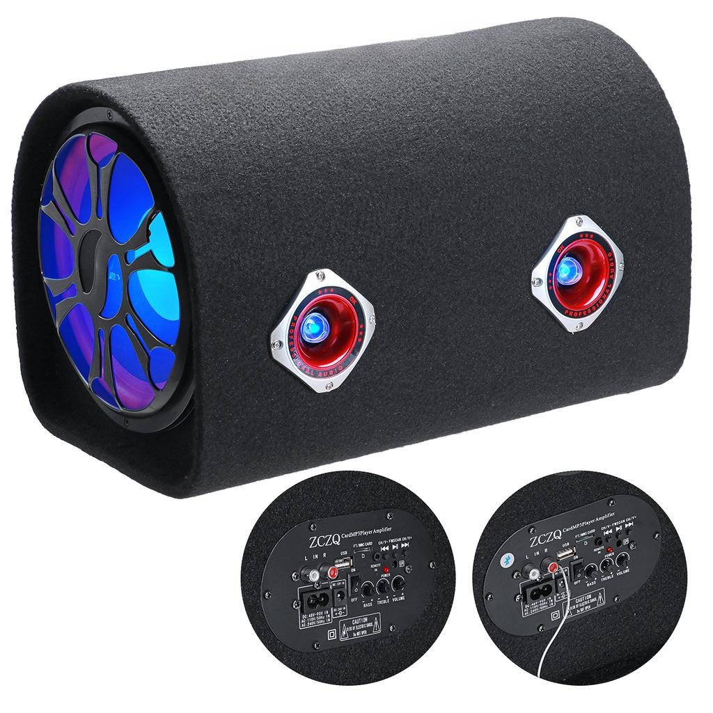 12V 24V 220V 10 cali samochodowy sprzęt audio aktywny Subwoofer Bass Tube LED głośnik bluetooth Box HiFi samochód domowy wzmacniacz głośniki Bass 480W
