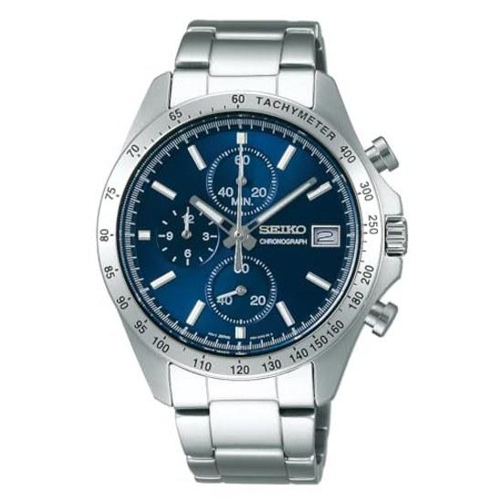 SEIKO SELECTION SBTR023 Mens Wristwatch Battery-operated Quartz Chronograph Date Calendar Blue Dial Stainless Steel
