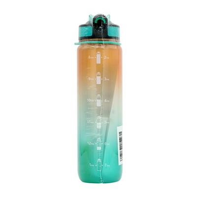 Motivational Time Marker Water Bottle Orange/Green Gradient, 32 Oz